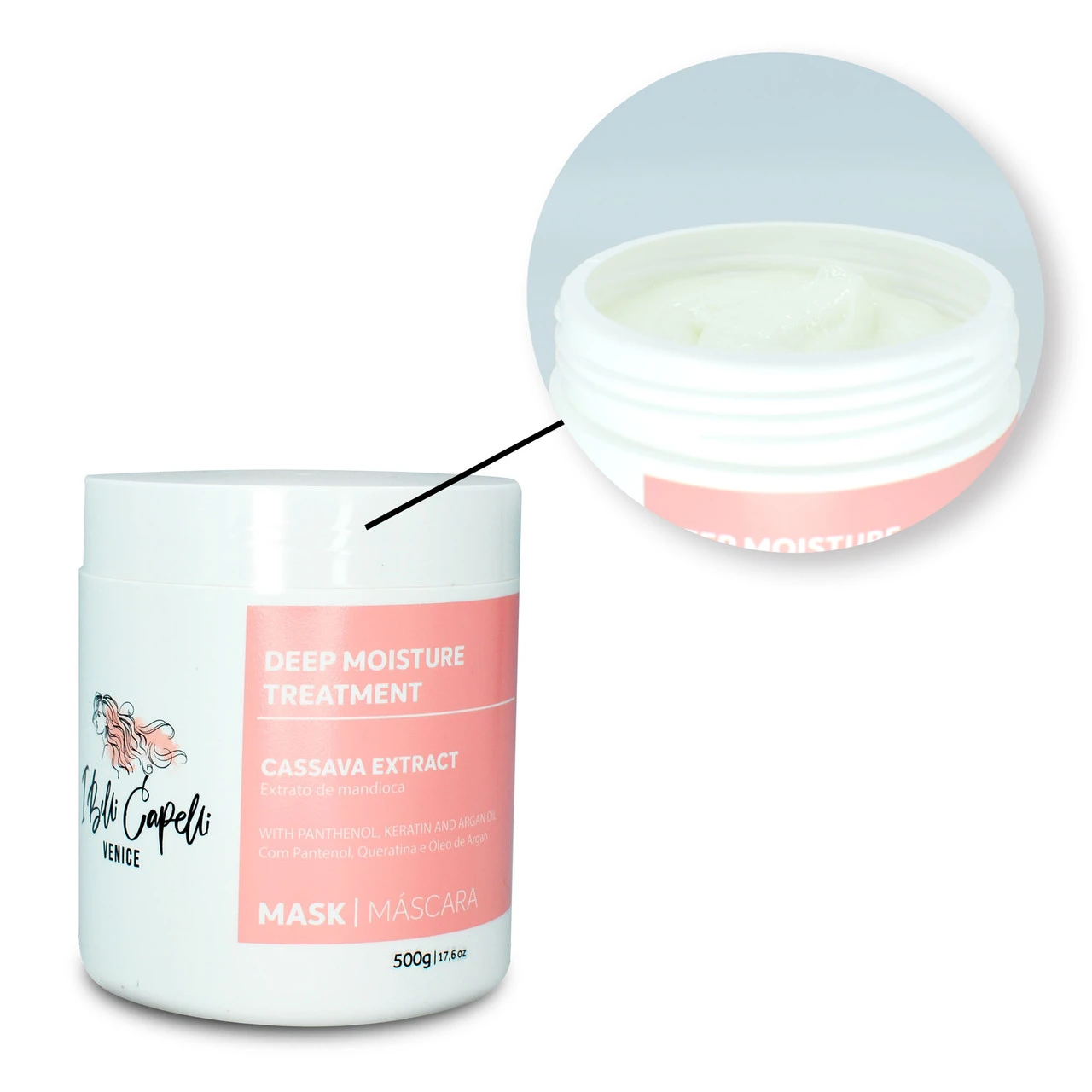 I Belli Capelli Venice Cassava Extract Mask With Panthenol Keratin And Argan Oil 2x500g/2x17.6 Oz - Image 3