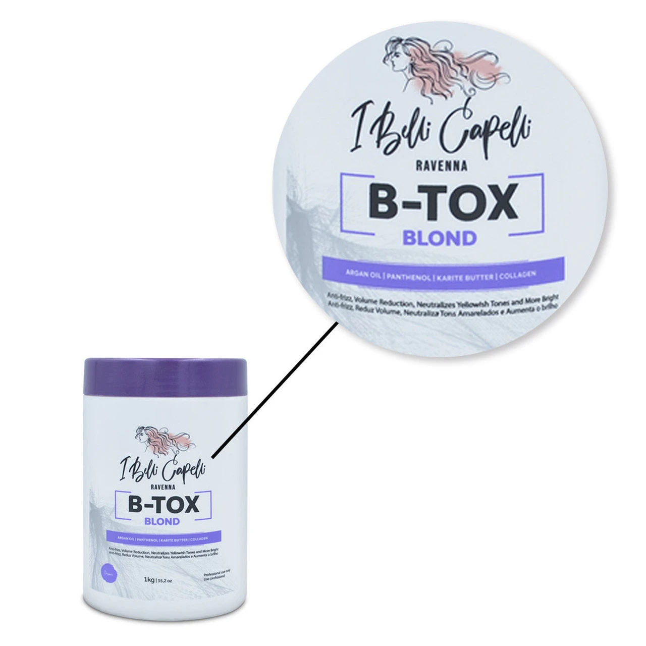 Kit I Belli Capelli Ravenna Blond Mask + Felps Shampoo Antirresiduos 2000ml/67.62 Fl.oz - Image 5