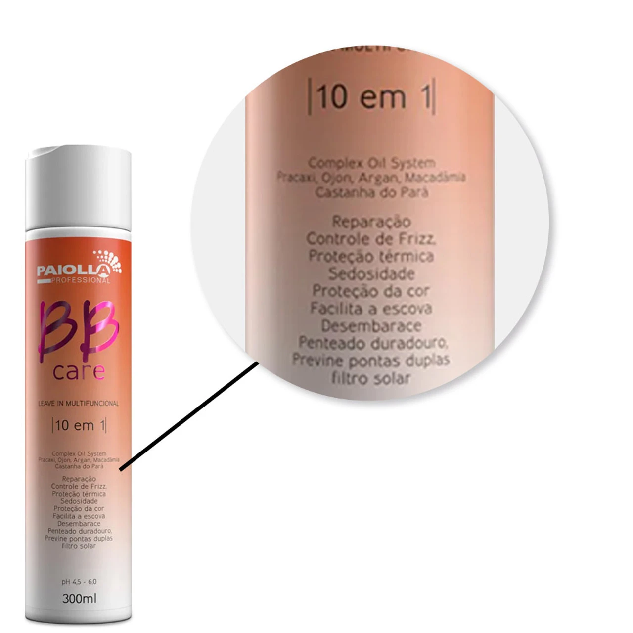 Paiolla Leave-In Multifunctional Argan BB Care 300ml/10.14 Oz - Image 2