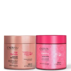 Kit Cadiveu Hair Remedy Repair Mask + Glamour Glossy Mask Hair Care 2x500ml/2x16.9fl.oz