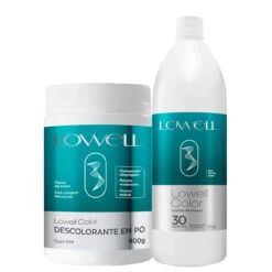 Kit Lowell Color Pó Descolorante Dust Free + Emulsão Ativadora Activating Emulsion 30 Vol.