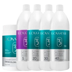 Kit Lowell Descolorantes Color Bleaching Powder + Emulsão Revelaroda Ox 05/20/30/40 Volumes