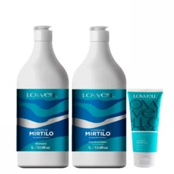 Kit Lowell Mirtilo Shampoo Conditioner And Leave-in Blueberry Extract