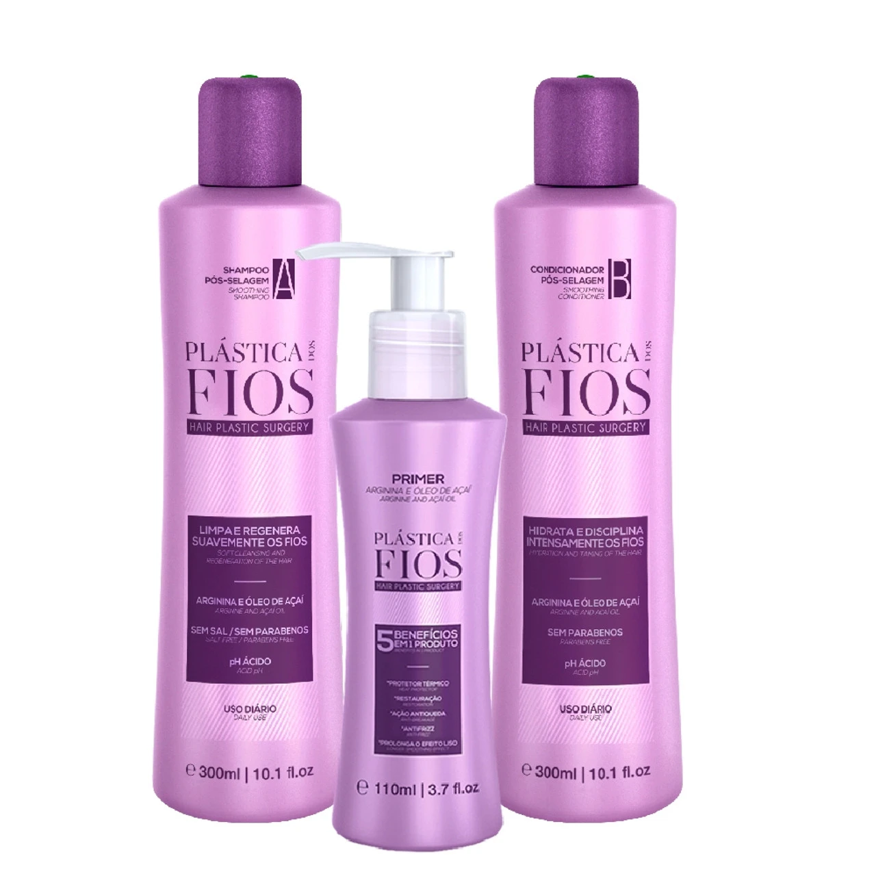 Kit Plástica Dos Fios Post-Sealing Shampoo Conditioner Primer Leave-In Protector