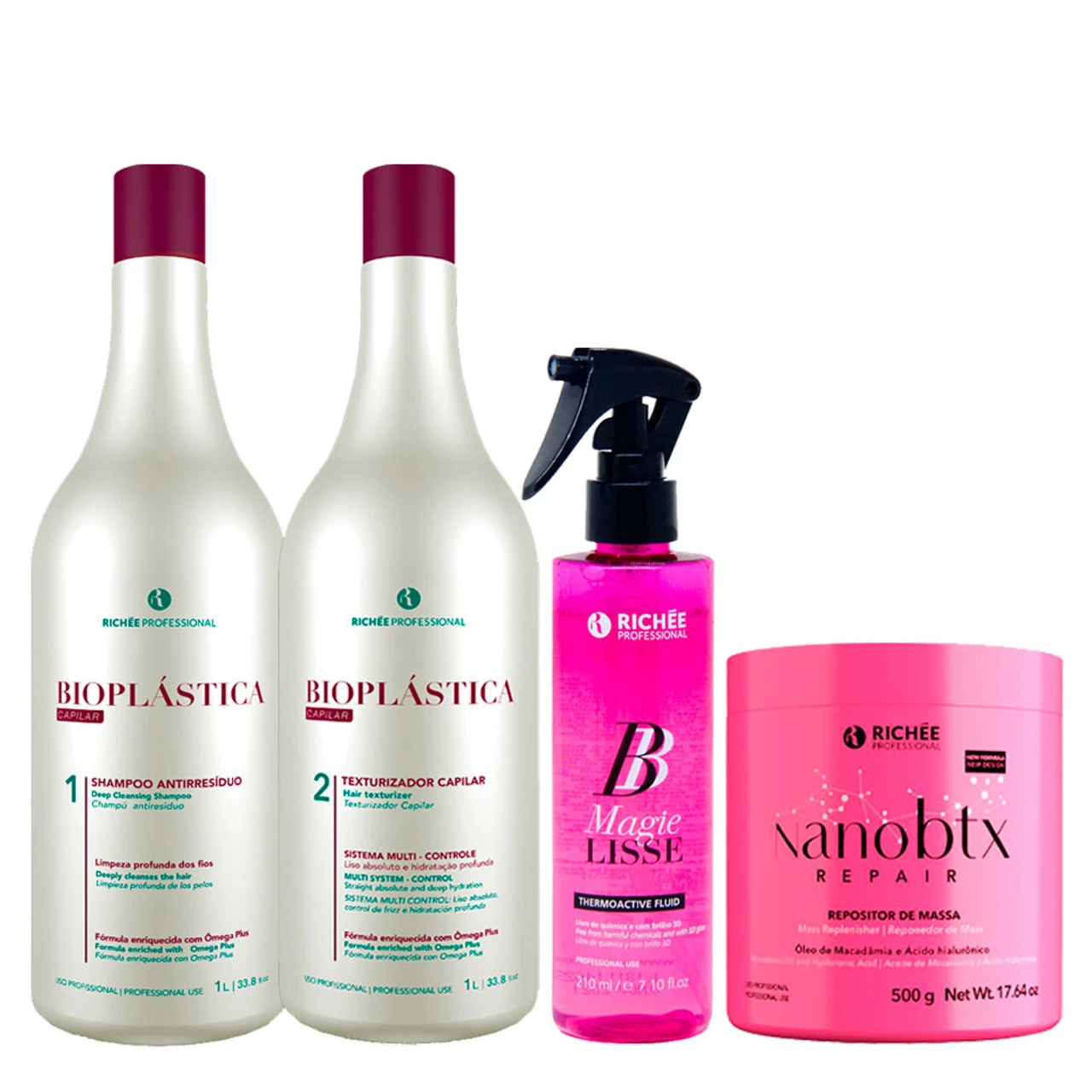 Kit Richée Bioplastica Progressive + Nanobtx Repository + BB Magie Lisse Leave-in