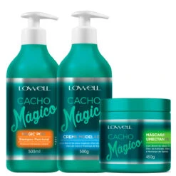 Kit Lowell Cacho Mágico Shampoo Modeler Cream And Humectant Mask