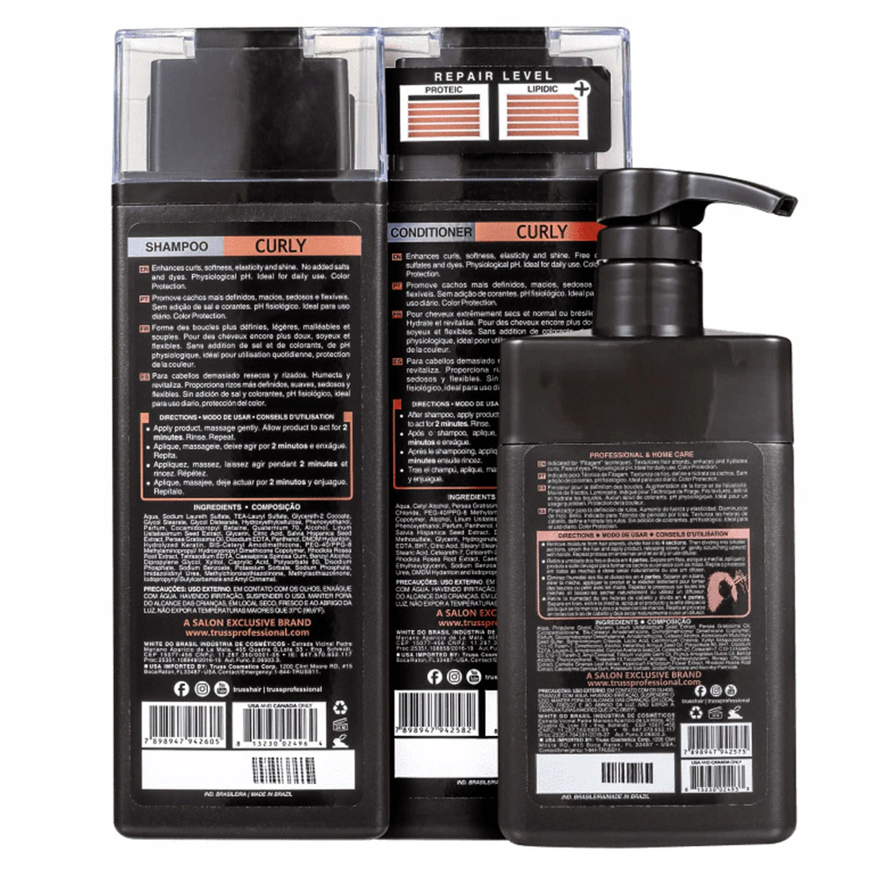 Kit Truss Shampoo Conditioner Leave-in Curly Twist Hydration Curls Cabelos Cacheados Hair Care - Image 2