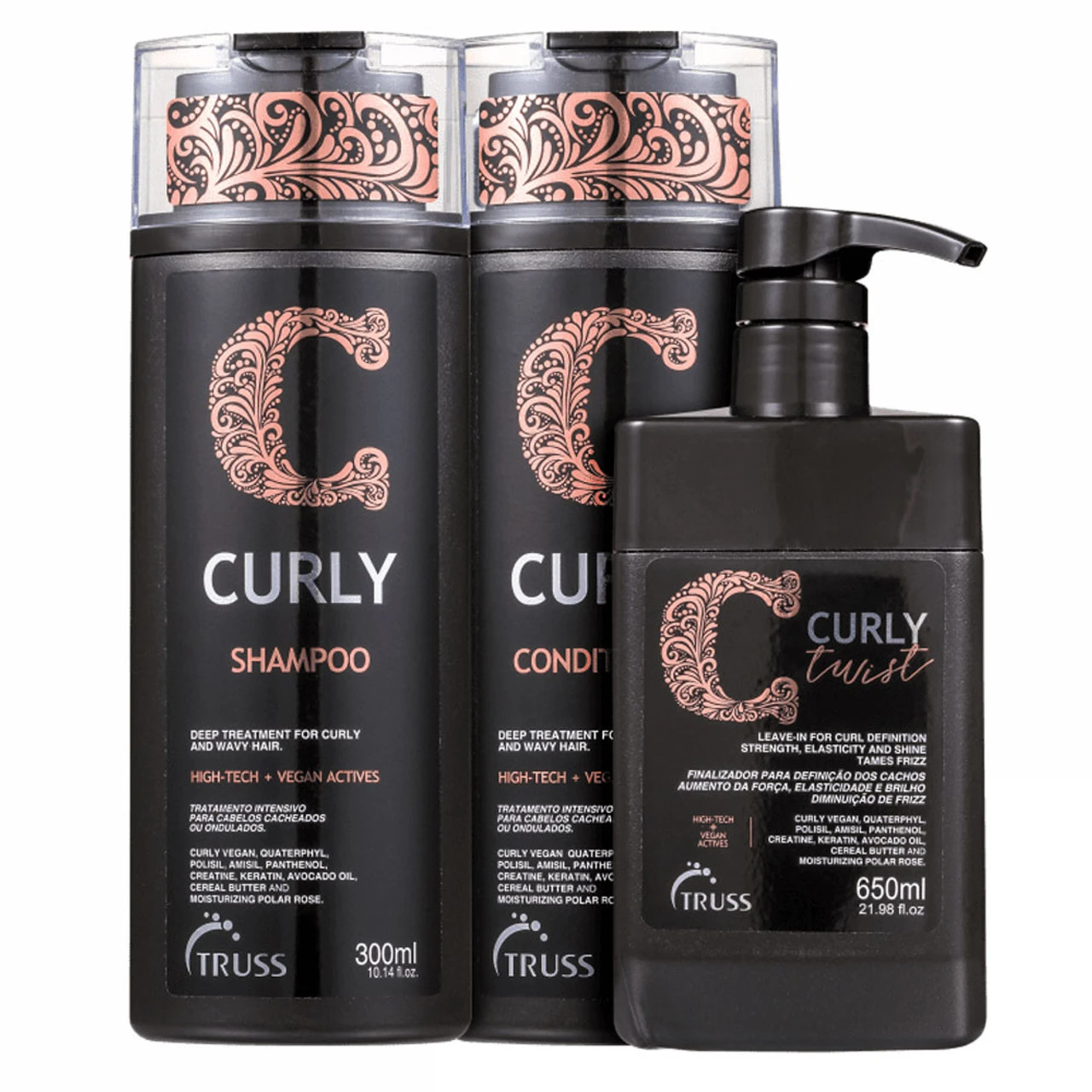 Kit Truss Shampoo Conditioner Leave-in Curly Twist Hydration Curls Cabelos Cacheados Hair Care