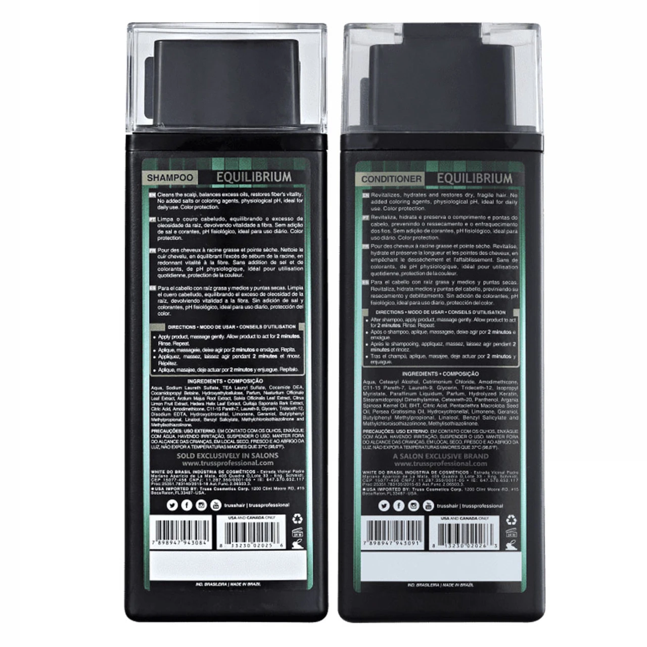 Kit Truss Sampoo Conditioner Equilibrium Duo For Oily Scalp Dry Length Hair Care 2x300ml/2x10.1fl.oz - Image 2