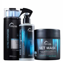Kit Truss Ultra Hydration Shampoo Hair Reconstructor Uso Obrigatório Net Mask Hair Care 3 Units